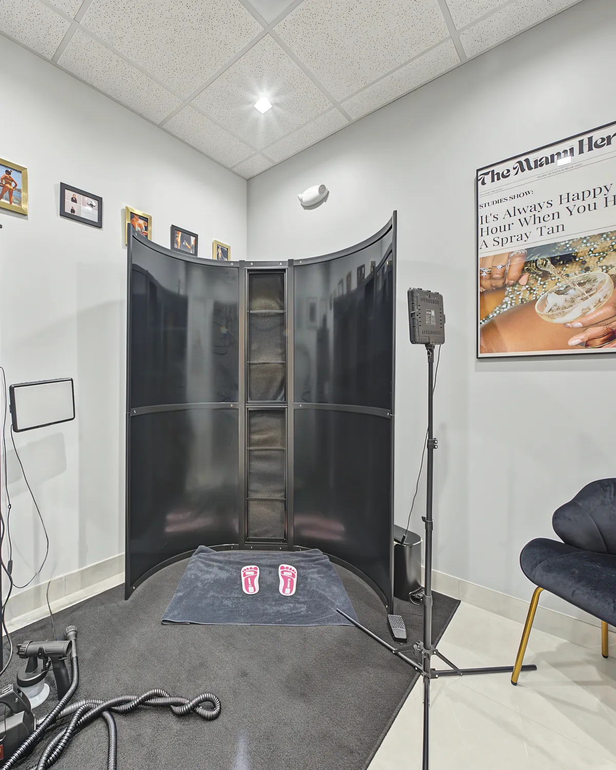 The private spray tan room